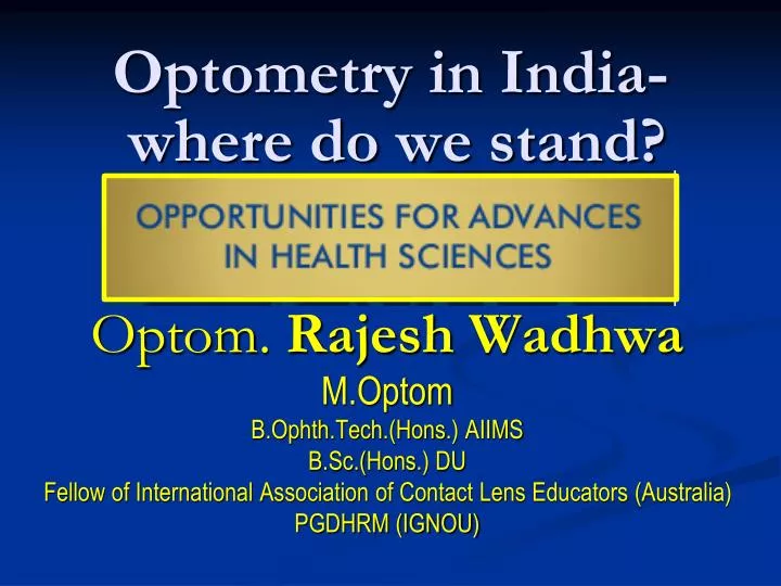 optometry in india