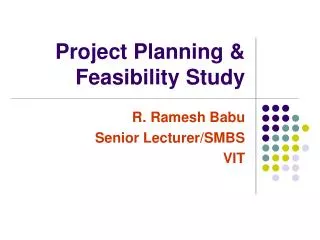 Project Planning &amp; Feasibility Study