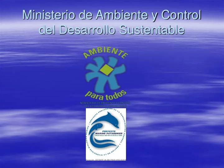 ministerio de ambiente y control del desarrollo sustentable