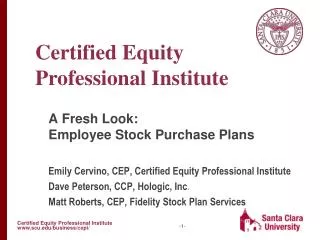 A Fresh Look: Employee Stock Purchase Plans
