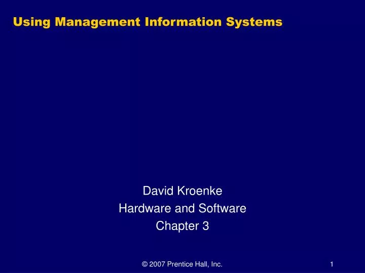 using management information systems