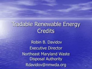Tradable Renewable Energy Credits