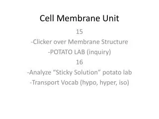 Cell Membrane Unit
