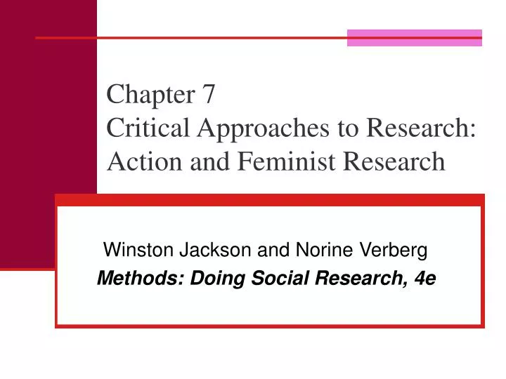 chapter 7 critical approaches to research action and feminist research