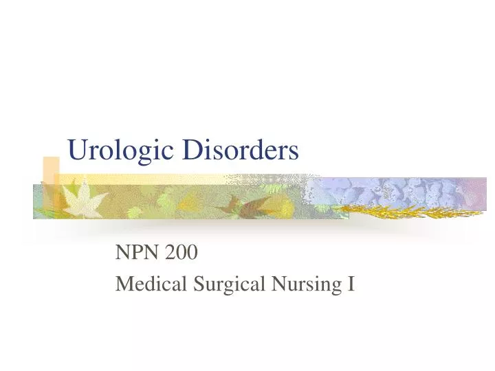 urologic disorders