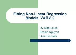 Fitting Non-Linear Regression Models	V&amp;R 8.2