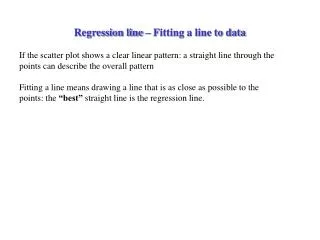 Regression line – Fitting a line to data