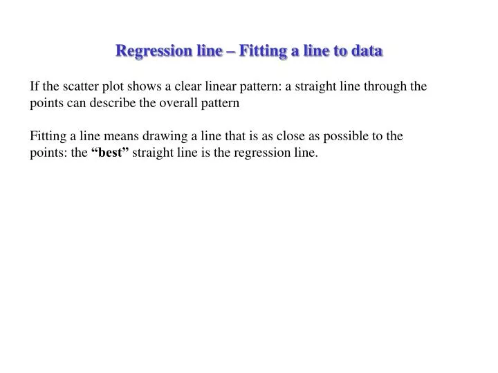 regression line fitting a line to data