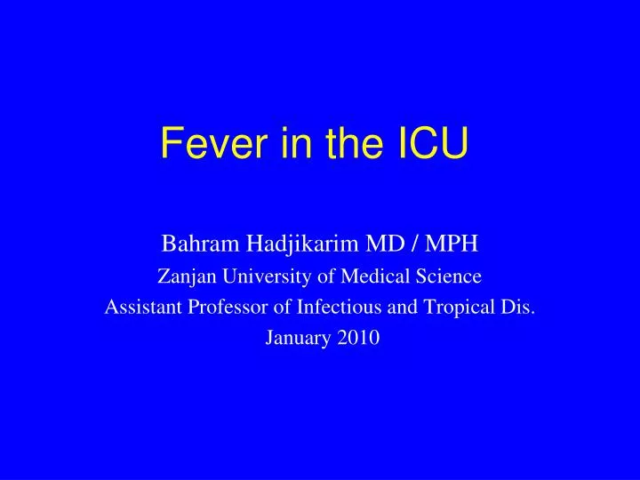 fever in the icu