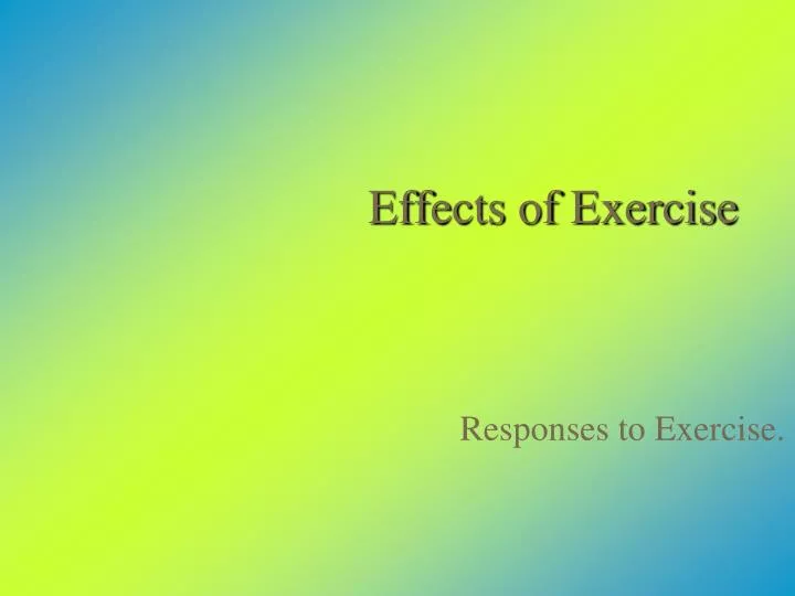 effects of exercise