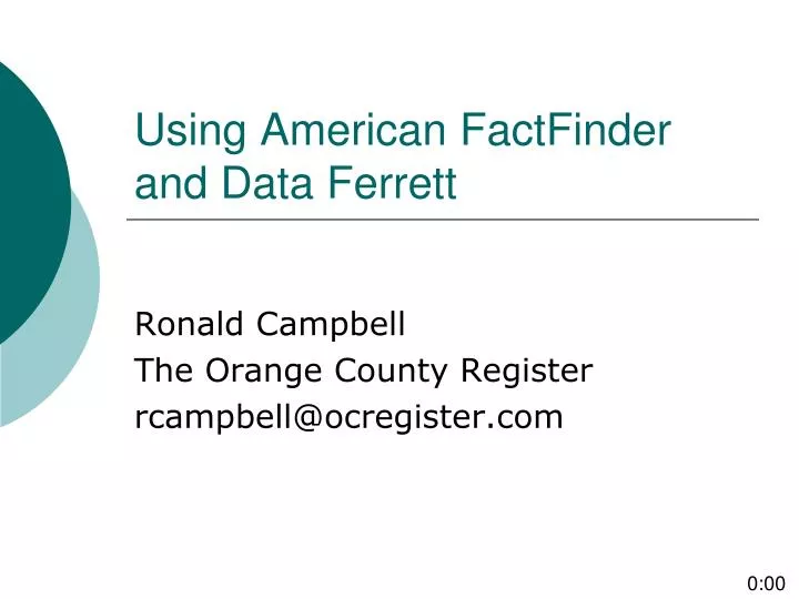 using american factfinder and data ferrett