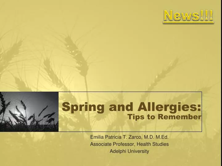 spring and allergies tips to remember