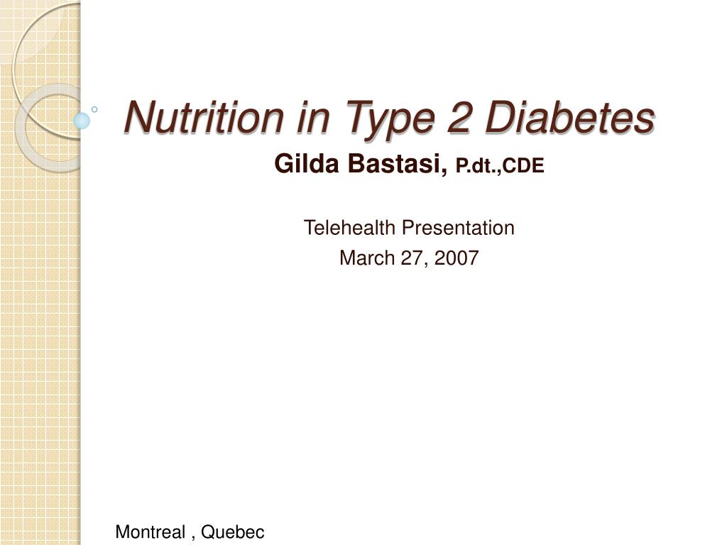 PPT - Nutrition in Type 2 Diabetes PowerPoint Presentation, free ...