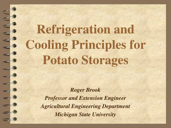 refrigeration and cooling principles for potato storages