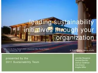l eading sustainability initiatives through your organization a leadership apta study