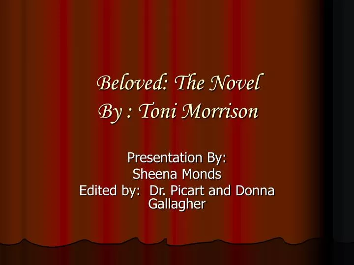 beloved the novel by toni morrison