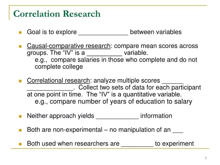 correlation research