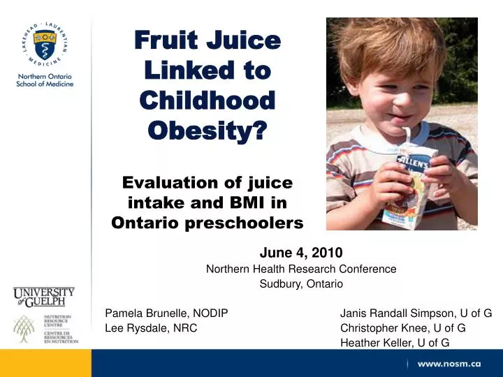 fruit juice linked to childhood obesity evaluation of juice intake and bmi in ontario preschoolers