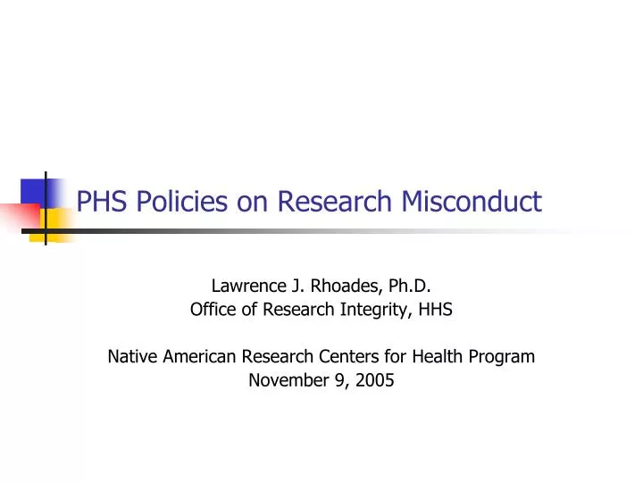 phs policies on research misconduct