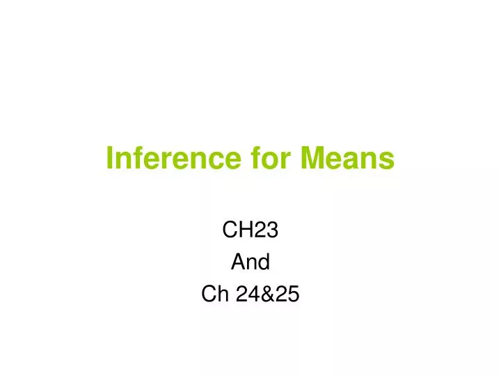 inference for means