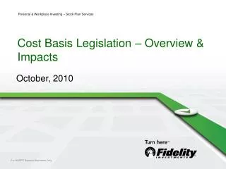 Cost Basis Legislation – Overview &amp; Impacts