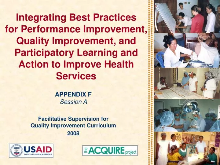 appendix f session a facilitative supervision for quality improvement curriculum 2008