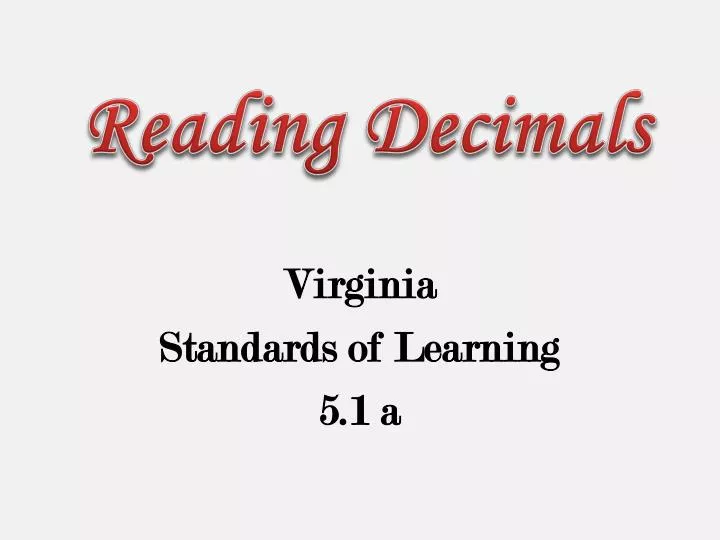 virginia standards of learning 5 1 a