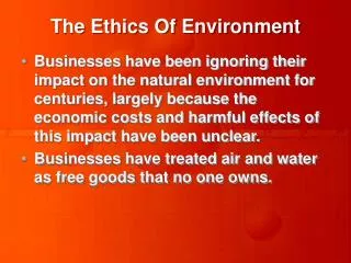 The Ethics Of Environment