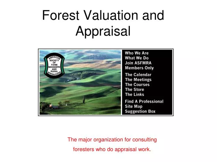 forest valuation and appraisal