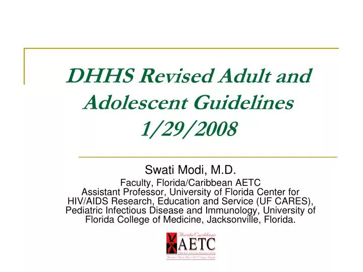 dhhs revised adult and adolescent guidelines 1 29 2008