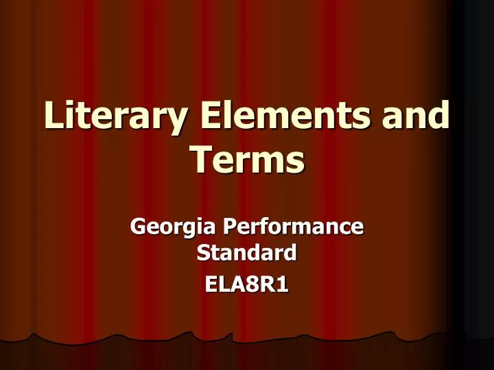 literary elements and terms