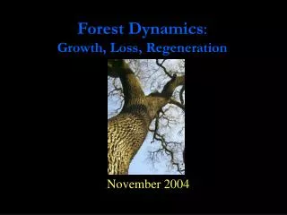 Forest Dynamics : Growth, Loss, Regeneration