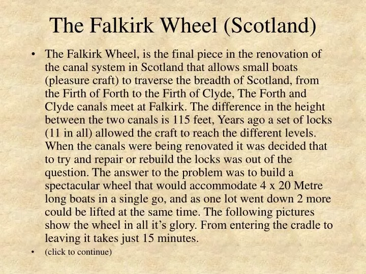the falkirk wheel scotland