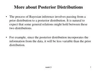More about Posterior Distributions