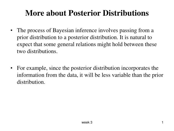 more about posterior distributions