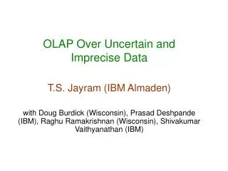 OLAP Over Uncertain and Imprecise Data