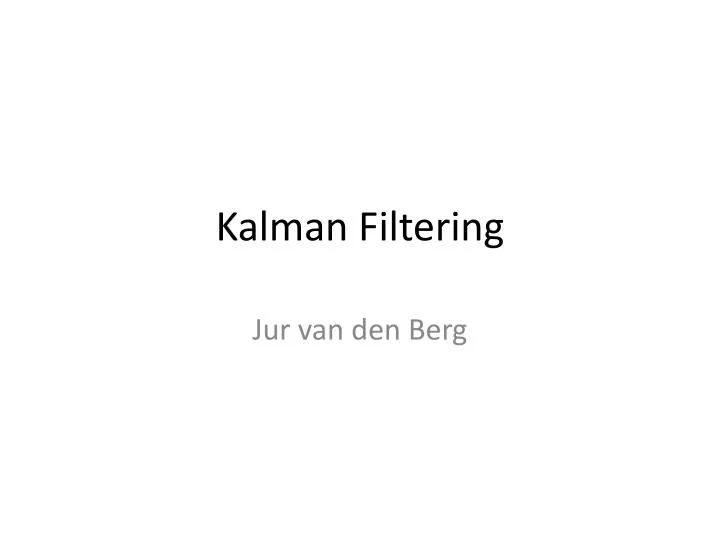 kalman filtering