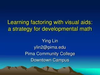 Learning factoring with visual aids: a strategy for developmental math