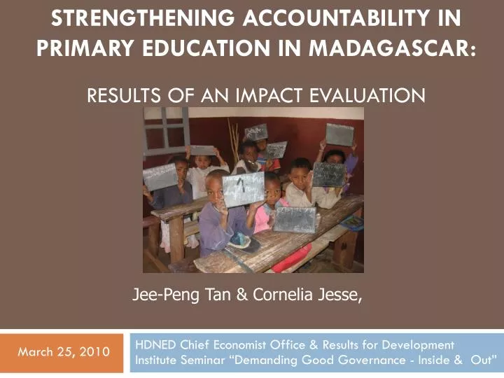 strengthening accountability in primary education in madagascar results of an impact evaluation