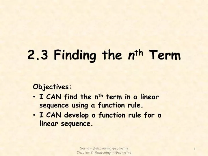 2 3 finding the n th term