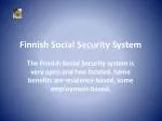 Finnish Social Security System - slide 1