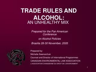TRADE RULES AND ALCOHOL: