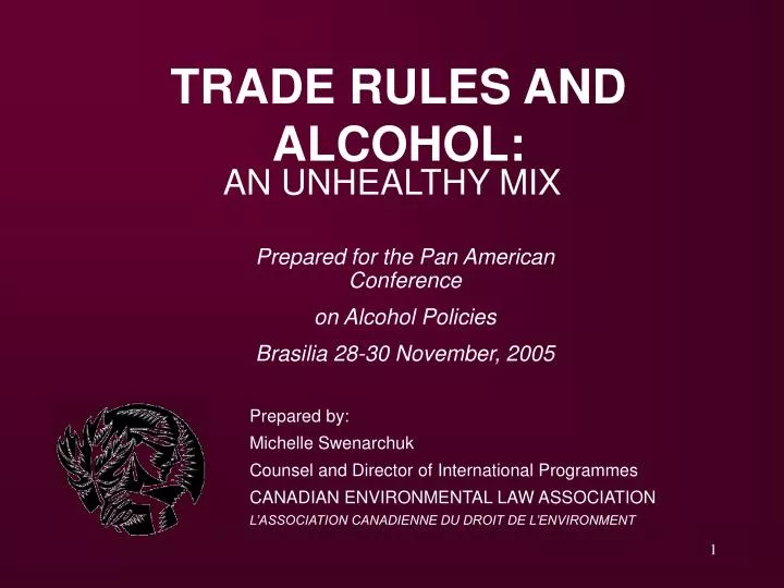 trade rules and alcohol