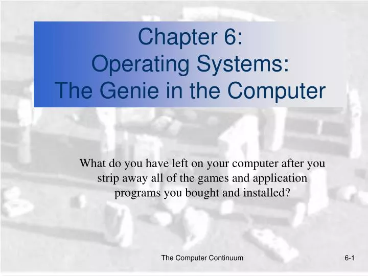 chapter 6 operating systems the genie in the computer