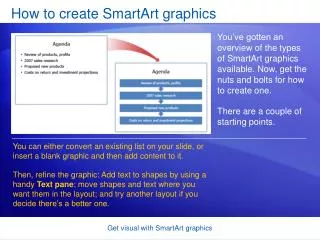 How to create SmartArt graphics