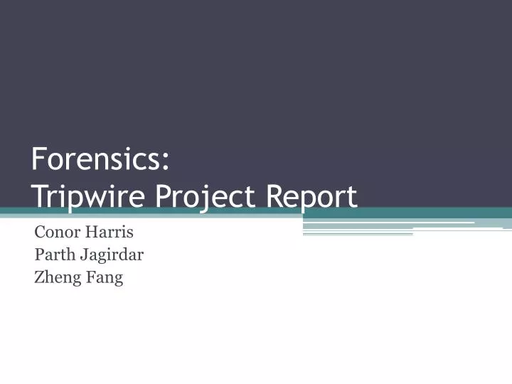forensics tripwire project report