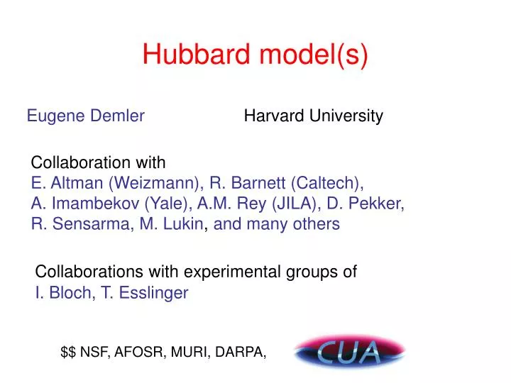 hubbard model s