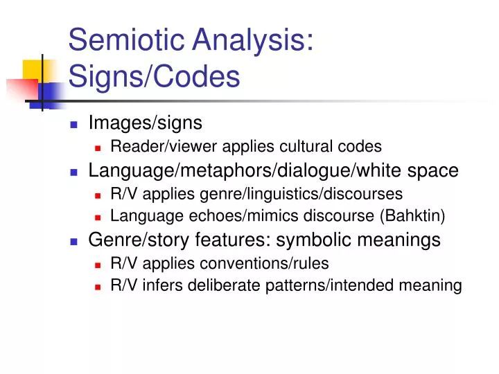semiotic analysis signs codes