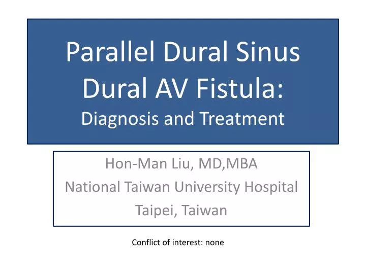 parallel dural sinus dural av fistula diagnosis and treatment
