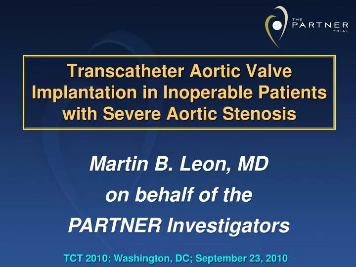 transcatheter aortic valve implantation in inoperable patients with severe aortic stenosis